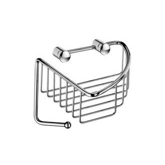 Smedbo DK1011 6 1/2 in. Wall Mounted Corner Basket in Polished Chrome from the Sideline Collection